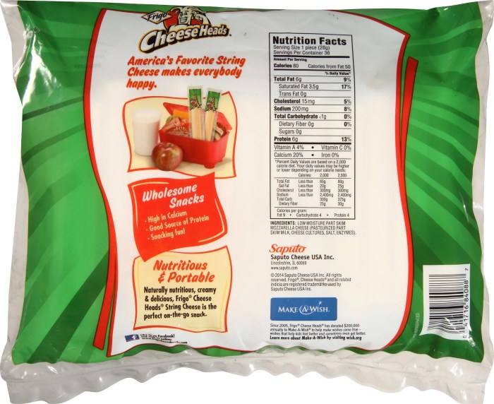 Cheese heads string cheese nutrition facts