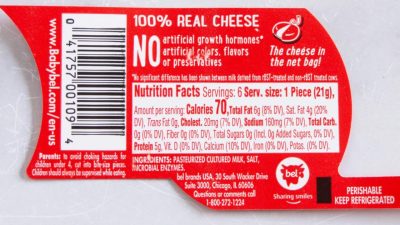 Babybel cheese nutrition information