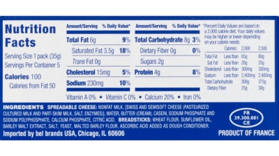 Laughing Cow Cheese Nutrition Label A Detailed Look