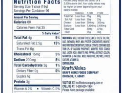 Kraft Singles Cheese Nutrition Facts