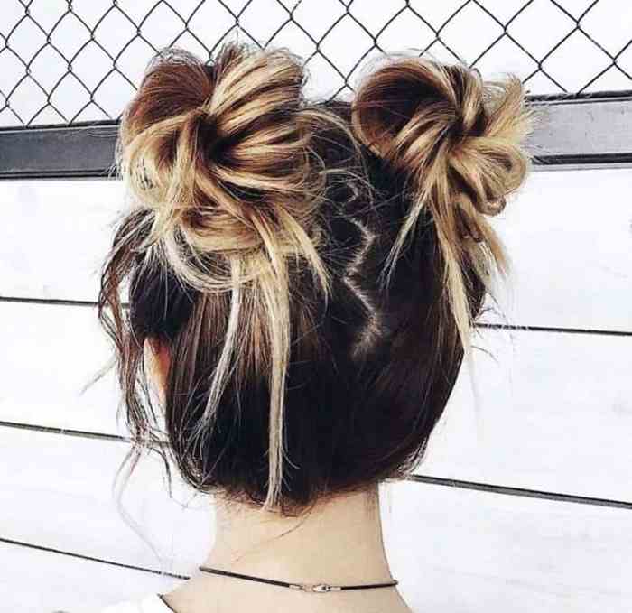 Messy bun hairstyles for long hair